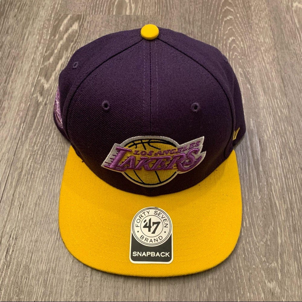 Los‎ Angeles Lakers ‘47 Brand Hardwood Classics 2 Tone Snapback Hat Adult OSFA - Picture 2 of 6